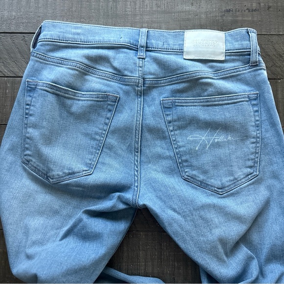 Hollister Jeans Mens 31x32 Light Blue Stacked Skinny Advanced Stretch Distressed - Picture 7 of 10